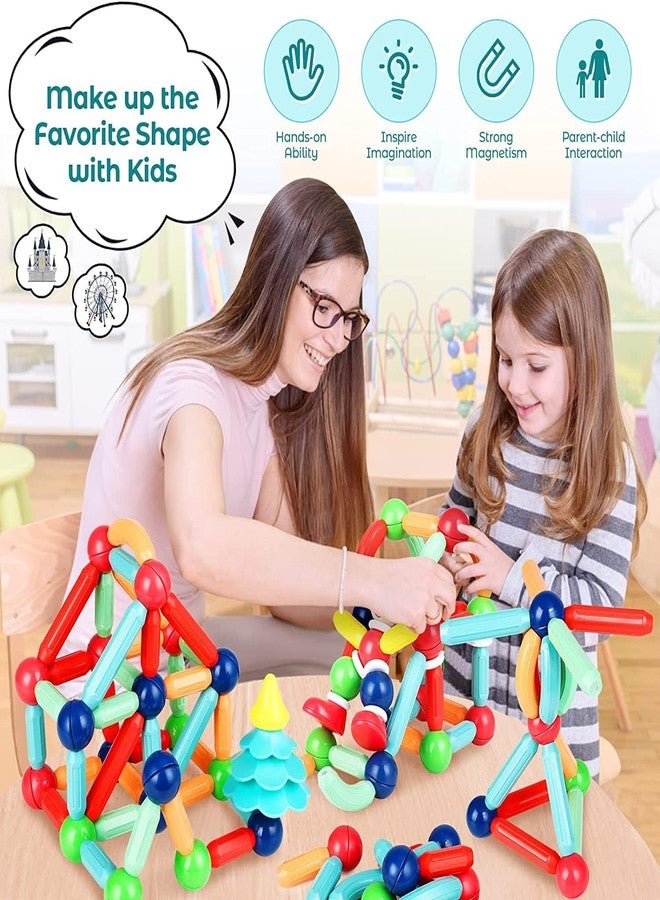 FunFrost Magnetic Sticks Building Blocks for Kids Toys for Girls Educational Stem Learning Magnet Stick with Balls Game Old Educational Stem Learning Magnet Stick (42 PCS) - Image 2